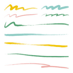 Png colorful brush stroke element set