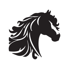 Animal Head silhouette vector style with white background