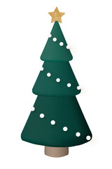 Tree png, 3D green inflatable shape, festive decoration