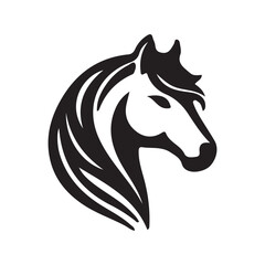 Animal Head silhouette vector style with white background