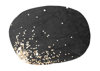 Aesthetic circle png shape sticker, black marble on transparent background