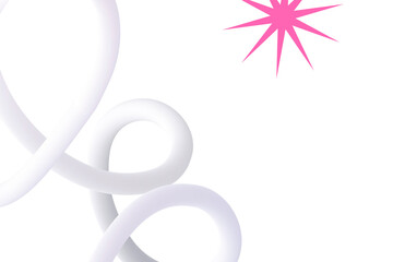 Obraz premium 3D squiggle png transparent background, abstract design