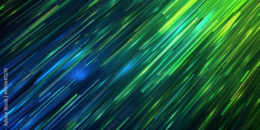 Poster blue and green streaks blend to create a captivating abstract background, ideal for tech and design 