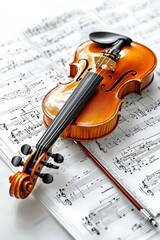 Fototapeta premium Violin on Sheet Music