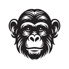 Animal Head silhouette vector style with white background