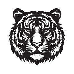 Animal Head silhouette vector style with white background