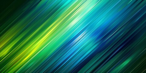 A vibrant and captivating abstract background featuring dynamic diagonal stripes in stunning green and blue hues