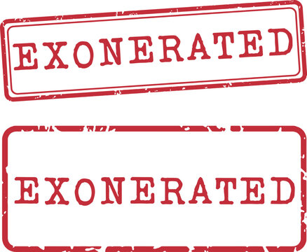 Exonerated Rubber Stamp Vector Set