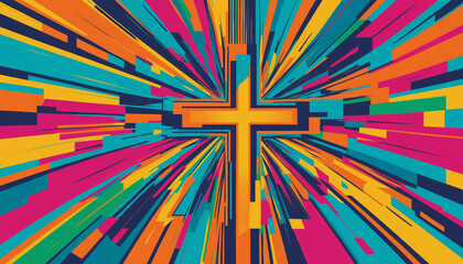 Croix symbole foi abstrait coloré religion paix.