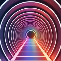 Glowing Arc Tunnel - Abstract 3D Background