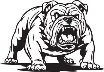 English Bulldog Angry Stylized Vector Graphic