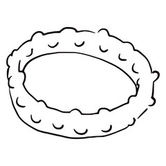 Detailed Circular Wreath Line Art