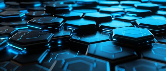 Obraz premium black carbon hexagon pattern