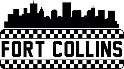 Obraz premium Fort Collins Skyline Vector Silhouette