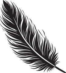 Obraz premium Feather of Bird Silhouette Vector Illustration