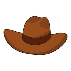 Cowboy hat icon. Cowboy aesthetic concept. Wild west, country style. Flat vector illustration isolated on white background.