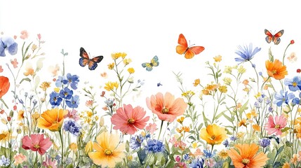 Wildflowers nature hanging pattern