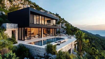 Modern Villa with Infinity Pool Overlooking the Sea