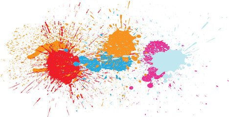 Colorful paint splatters