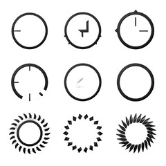 different round loaders flat icon set