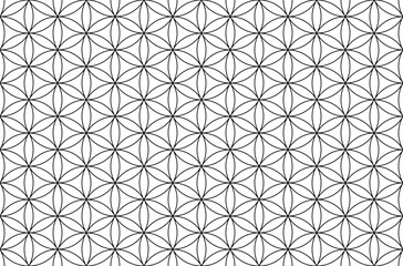 Abstract Seamless Geometric Outline Circles Pattern. White Textured Background. 