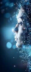 Digital Woman - Futuristic Portrait with Data Flow.