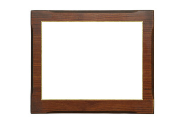 Wooden vintage frame on white background