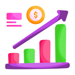 Modern design sticker of financial chart

