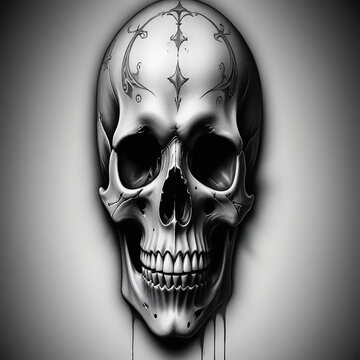 a photo of skull drawing made with generative AI