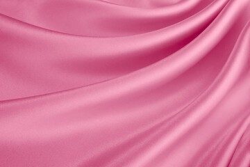 流れのあるピンクシルクサテン