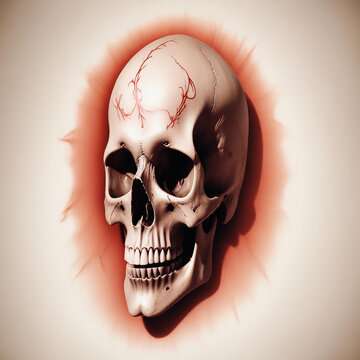 a photo of skull drawing made with generative AI