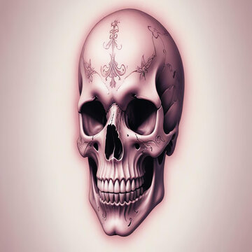 a photo of skull drawing made with generative AI