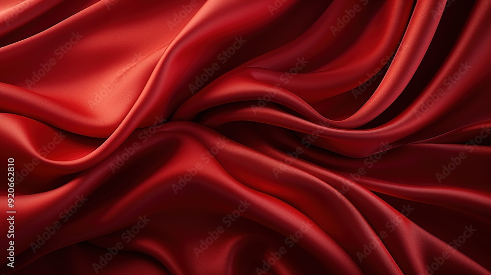 Sticker red silk background