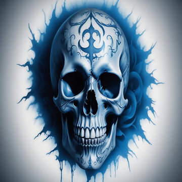 a photo of skull drawing made with generative AI