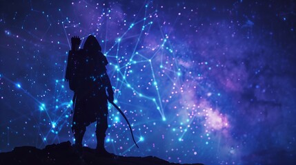 Naklejka premium Sagittarius zodiac sign. Astrological forecast.