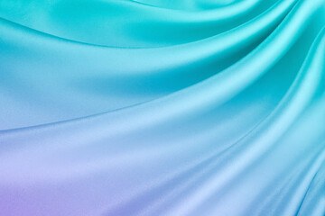 流れのあるブルーのシルクサテン