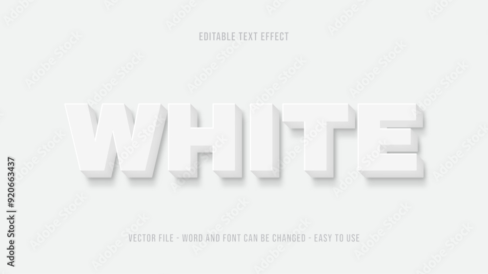 Poster white 3d text effect, embossed editable text effect mock up