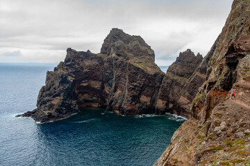 Girl looking at the sea at the PR8 on Madeira