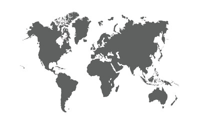 World map isolated on white background. for website layouts, background, education, precise, customizable, Travel worldwide, map silhouette backdrop, earth geography, political, reports.