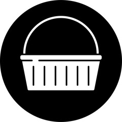 Food basket icon block vector illustration
