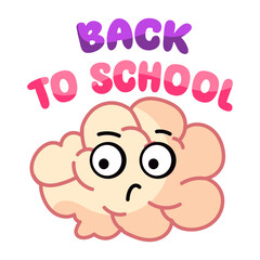 A cute sticker of back to school in flat style 

