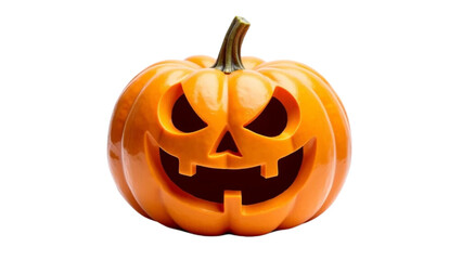 Fototapeta premium Halloween Jack o Lantern Pumpkin with a spooky face. Isolated on a white background......