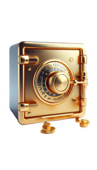 Safe with lock  isolated on transparent background 
