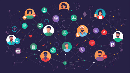 Naklejka premium Social Network Connection and Communication ..