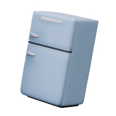 Two chamber refrigerator in 3D style. Kitchen appliances. Device for long term storage
