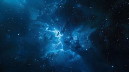 blue space cloud gas background with stars