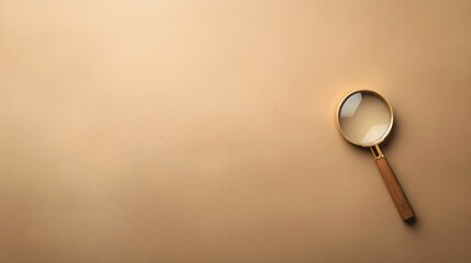 Fototapeta premium Magnifying Glass on Tan Background for Search and Discovery
