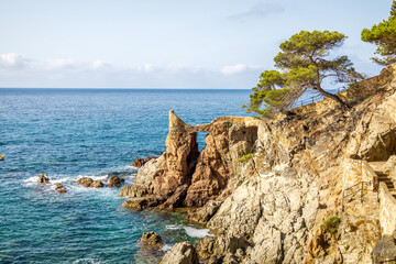 Sea and rocky shore. Beautiful seascape. Photo