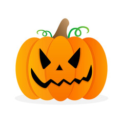 Halloween pumpkin icon. Halloween scary pumpkin with a smile. Vector illustration