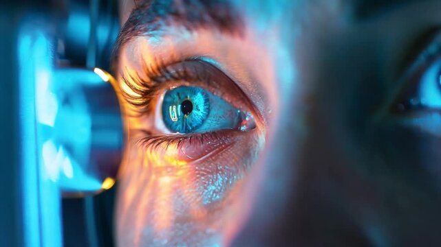 A patient having their pupillary response tested with a light, emphasizing thorough eye examinations.